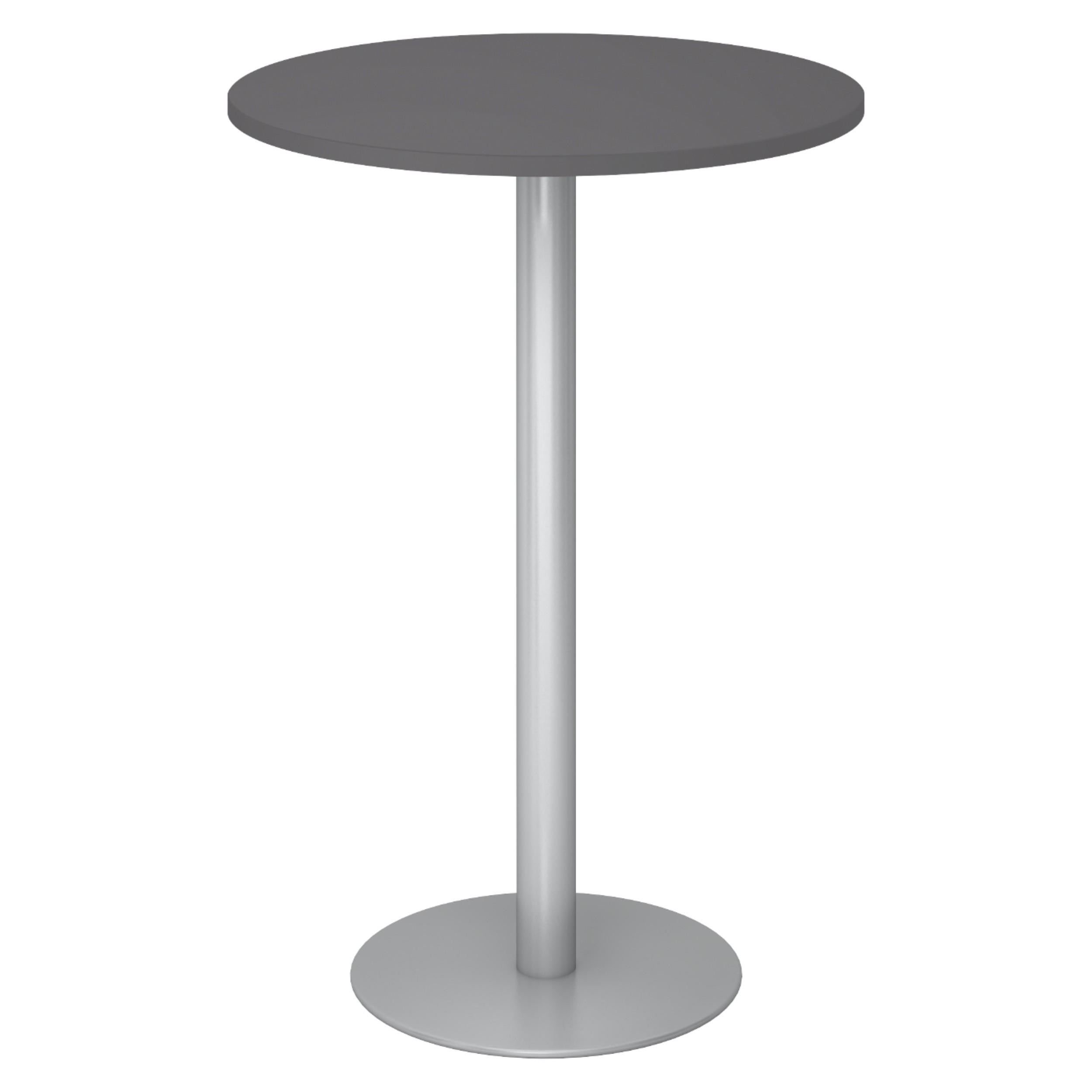STEHTISCH rund STH 80/80/111,6 cm in Graphitfarben/Silberfarben - Silberfarben/Graphitfarben, Holzwerkstoff (80/80/111.6cm) - bümö