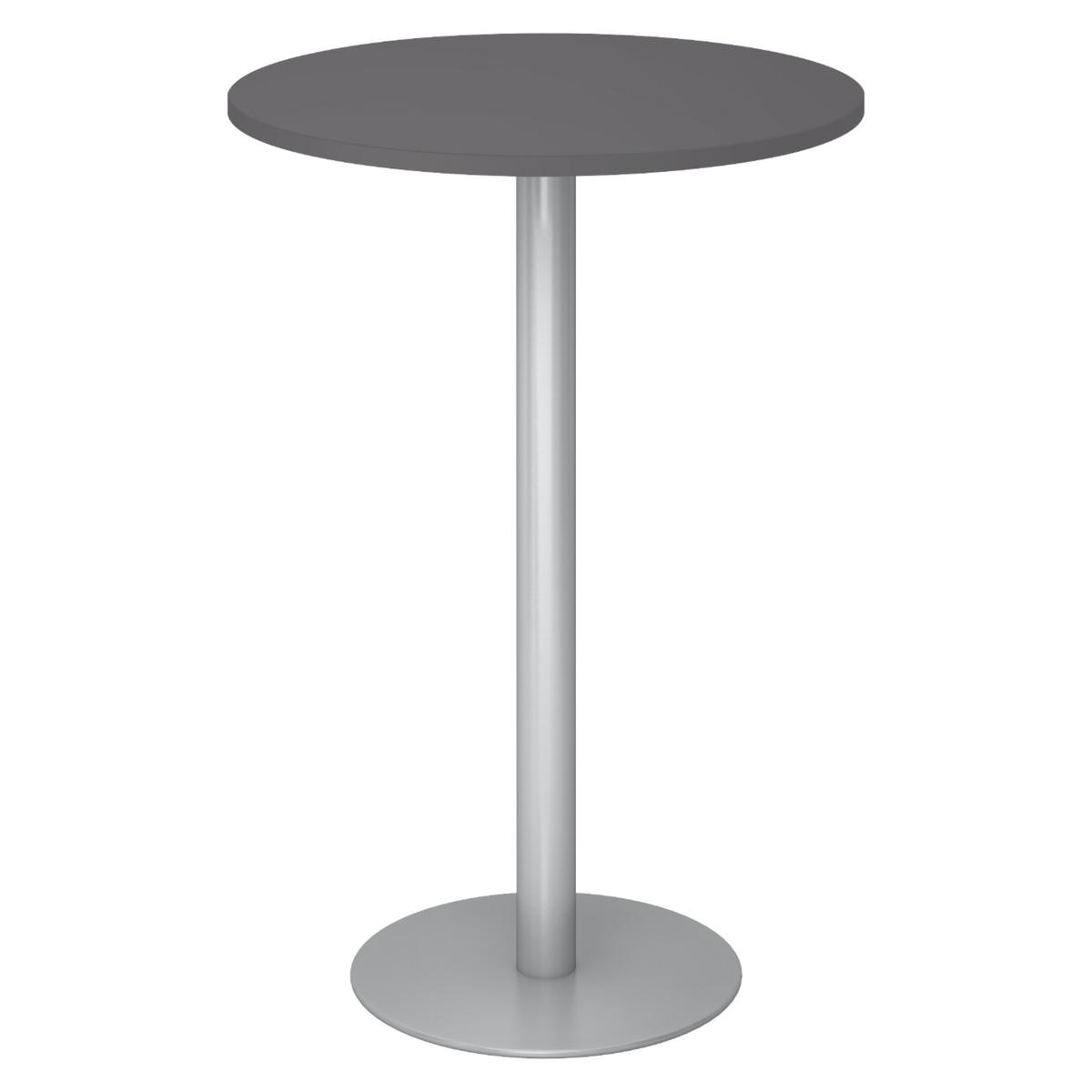 STEHTISCH rund STH 80/80/111,6 cm in Graphitfarben/Silberfarben - Silberfarben/Graphitfarben, Holzwerkstoff (80/80/111.6cm) - bümö