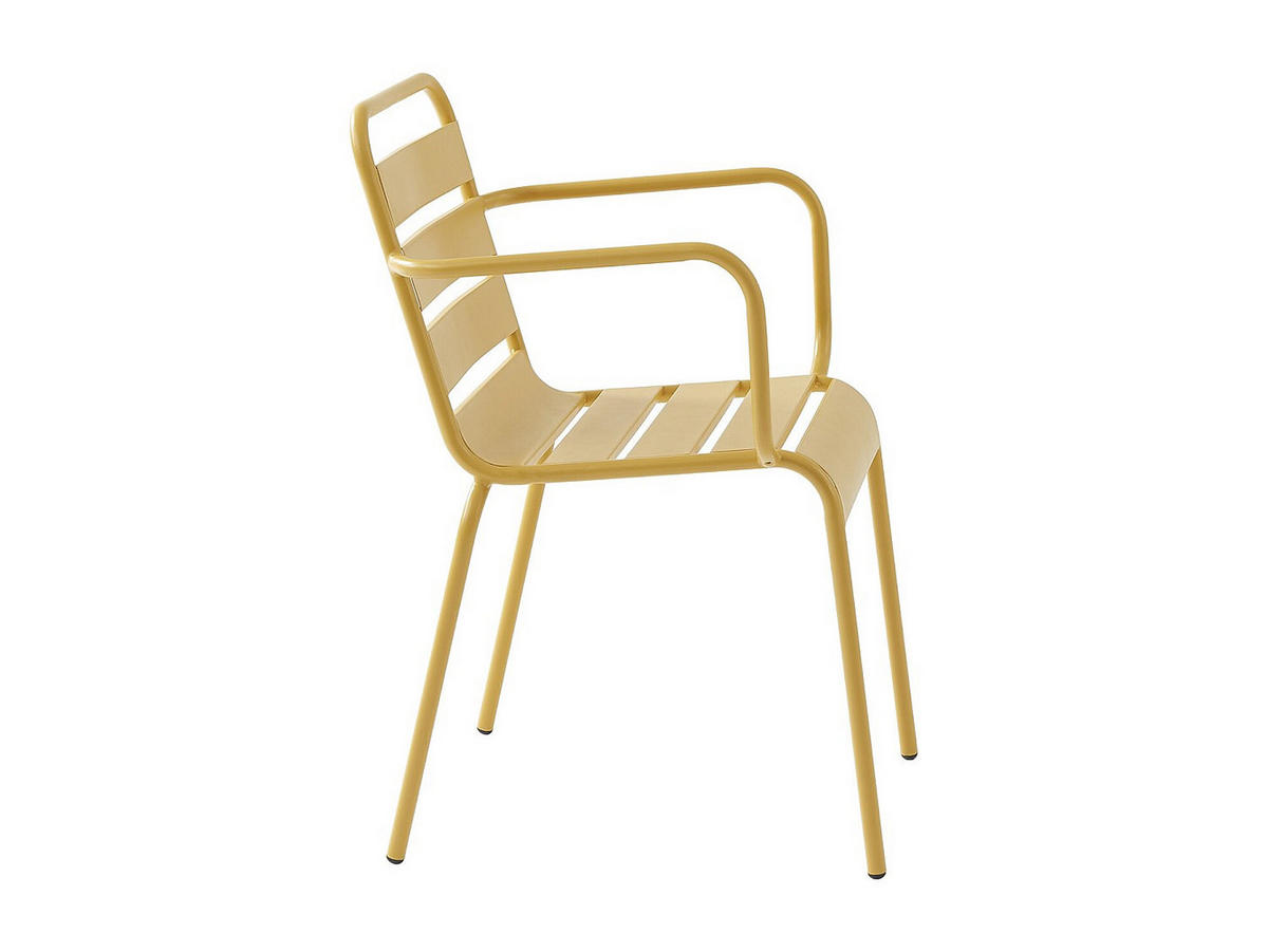 GARTENSTUHL - 56cm x 59cm - Stahl - senffarben - MIRMANDE - Gelb, Metall (56/79/59cm) - Vente-Unique