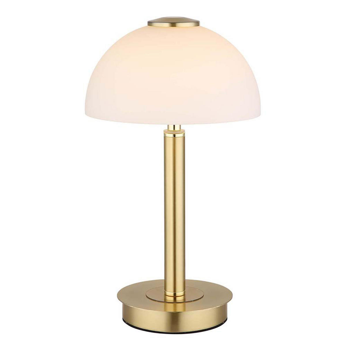 LED TISCHLEUCHTE Messing Opal - Messingfarben, Glas (18/18/31.5cm) - Globo Lighting