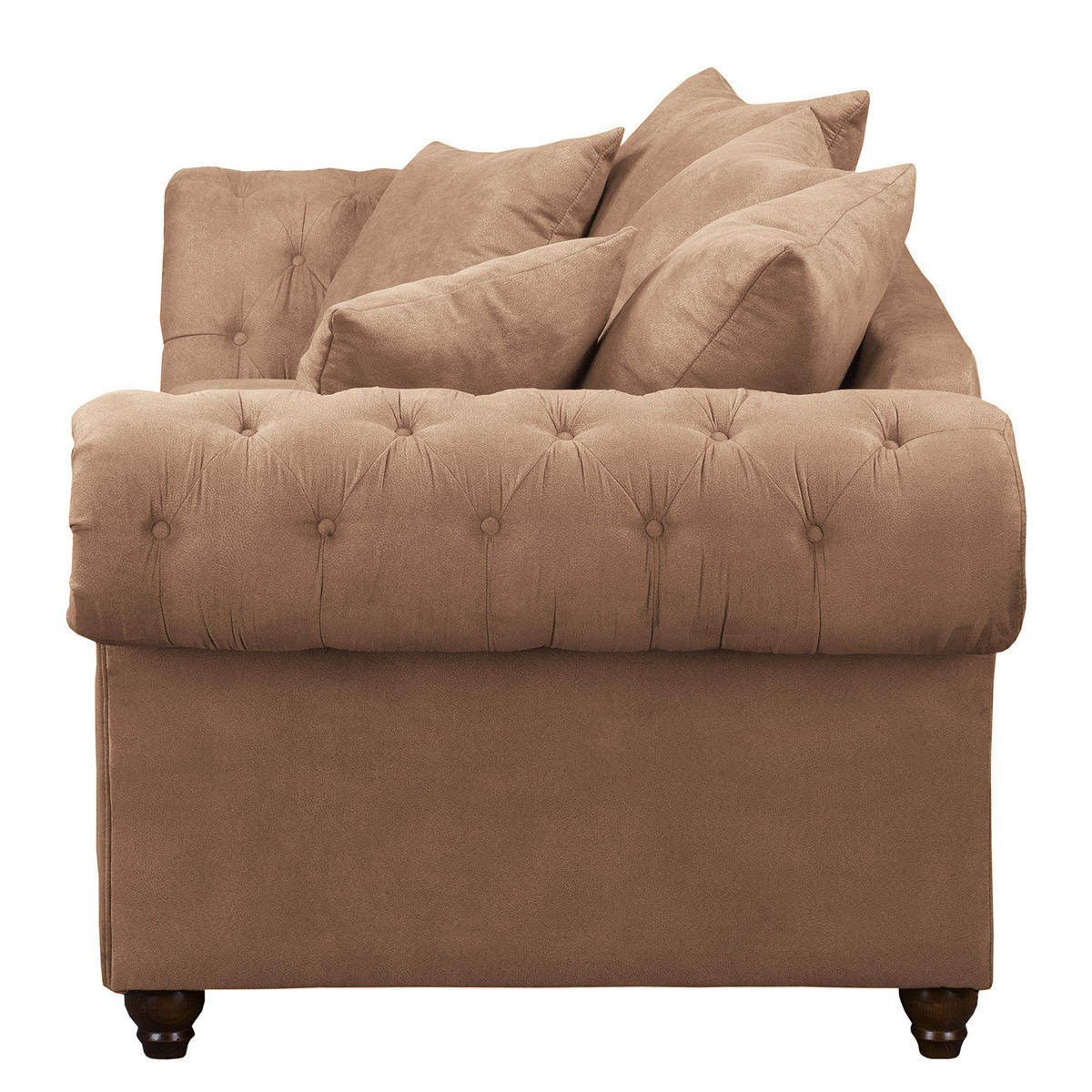 2-SITZER SOFA - Antiklederlook - Cappuccino, Textil (210/90/93cm) - home24