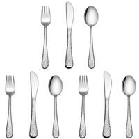 KINDERBESTECK 9-teiliges Set Edelstahl Hammergriff - Silberfarben, Metall