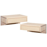 NACHTTISCH Bo 2er Set, weiße Birke, 30/40/18 cm - Weiß, Holz (40/18/30cm) - WOODEK