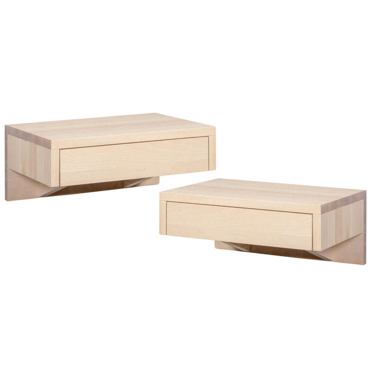 NACHTTISCH Bo 2er Set, weiße Birke, 30/40/18 cm - Weiß, Holz (40/18/30cm) - WOODEK