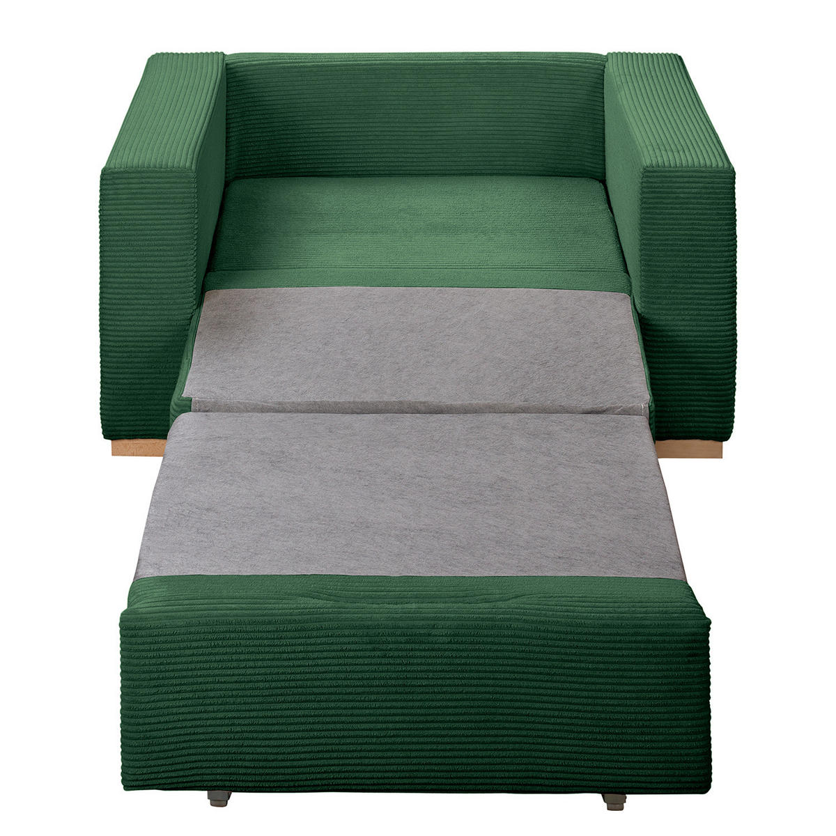 SCHLAFSESSEL - Buchefarben/Grün, Buchenholz/Textil (110/90/90cm) - home24