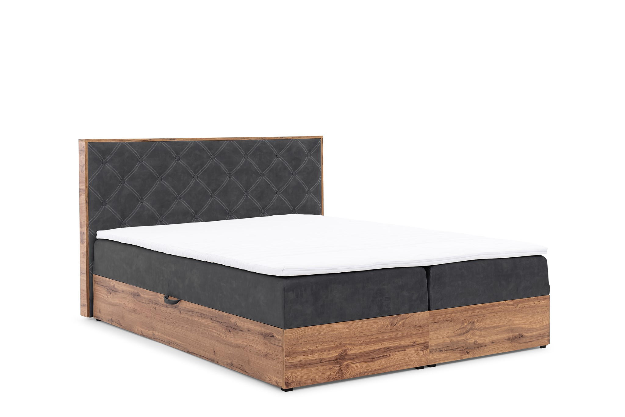 BOXBETT Maximo In Stoff überlänge - Schwarz, Holzwerkstoff/Textil (200/220cm) - Fun Möbel