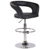 BARHOCKER Jan, Gestell Metall in Chromoptik, Kunstleder Schwarz - Chromfarben/Schwarz, Kunststoff/Textil (58/100cm) - TPFLiving
