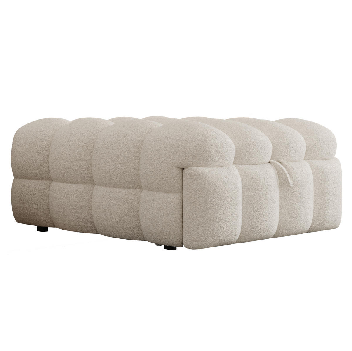 BETT 183/76 cm in Beige aus Teddy, 2-in-1-Fußhocker und Einzelbett - Rosa, Textil (70/180cm) - Flora Grace