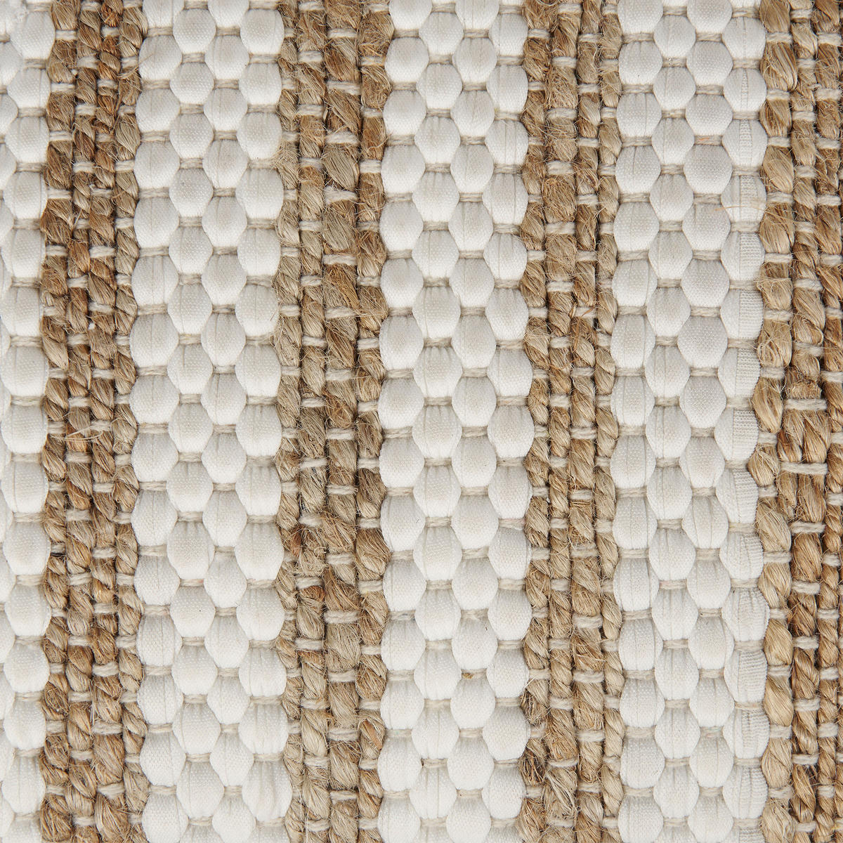 POUF Beige Almatti - Beige/Weiß, Naturmaterialien (60/30/60cm) - Beliani