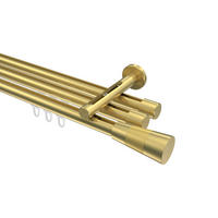 INNENLAUF-GARDINENSTANGEN-SET Siteno Tanara 200 cm, 3-läufig, 20 mm Ø Messing-Optik - Messingfarben/Goldfarben, Metall (200cm) - INTERDECO