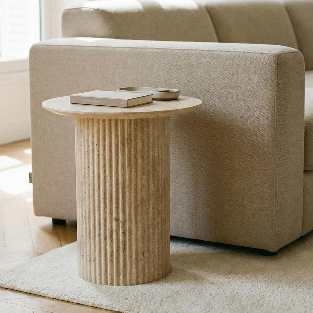 BEISTELLTISCH TEBUR beige - Beige, Holzwerkstoff (45/45/50cm) - IDIMEX
