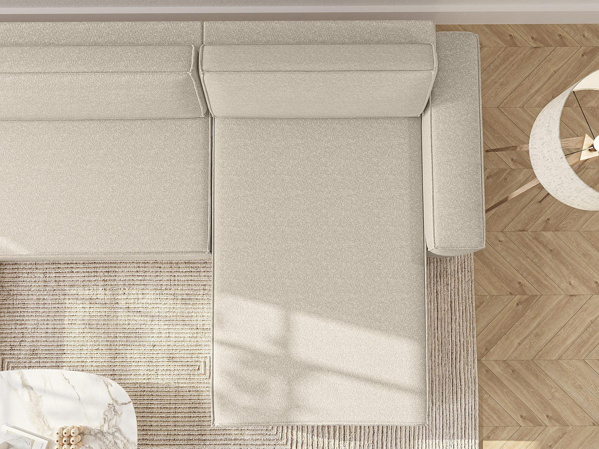WOHNLANDSCHAFT Lummo U mit Schlaffunktion, Beige - Beige, Textil (386/70/185cm) - Fedve