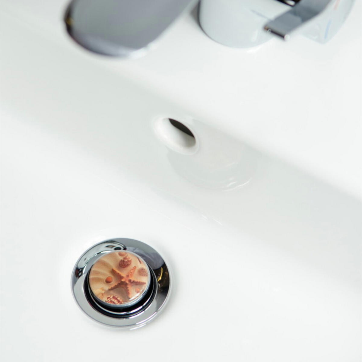 WASCHBECKENSTÖPSEL Sanibel - Braun, Kunststoff/Metall (4/7/7cm) - Sanilo