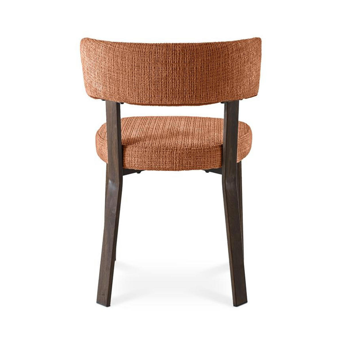 STÜHLE 4er-Set gepolstert im japanischen Stil mit strukturiertem Chenille-Stoff Terrakotta und Beinen aus Metall in Walnussoptik – ZOE - Terracotta/Schwarz, Textil/Metall (52/77/43.5cm) - Sicaan