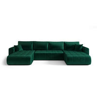 WOHNLANDSCHAFT Camila In Monolith - Grün, Holzwerkstoff/Textil (384/85/175cm) - Fun Möbel