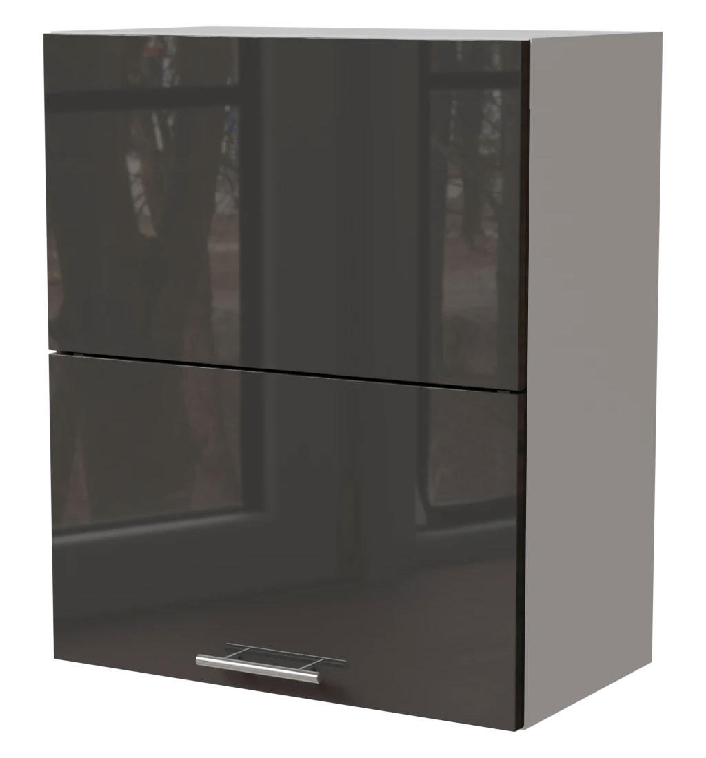 HÄNGESCHRANK Essen W8B/60-AV Weiß / Graphit Hochglanz 60 / 32,5 / 72cm - Graphitfarben/Weiß, Holz/Holzwerkstoff (60/72/32.5cm) - Feldmann-Wohnen