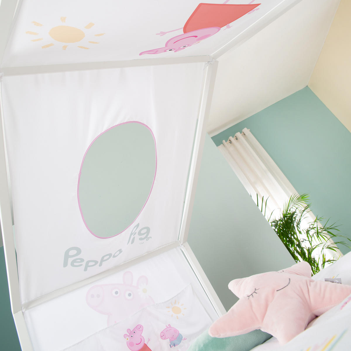 HAUSBETTBEZUG 90 x 200 cm Peppa Pig - Weiß, Kunststoff/Textil (90/200cm) - Roba