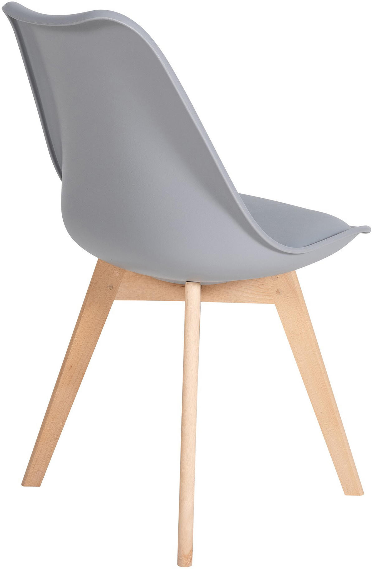 STUHL 6er Set Kunststoff grau - Eukalyptusholzfarben/Grau, Holz/Kunststoff (49/83/50cm) - CLP