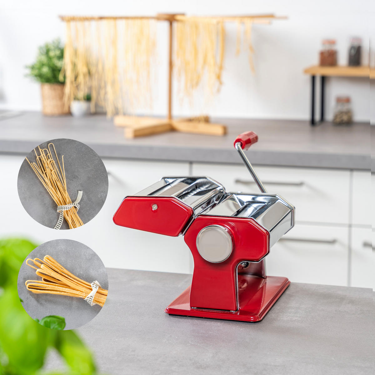 NUDELMASCHINE, rot, Edelstahl - Rot, Metall (21/20/15cm) - bremermann