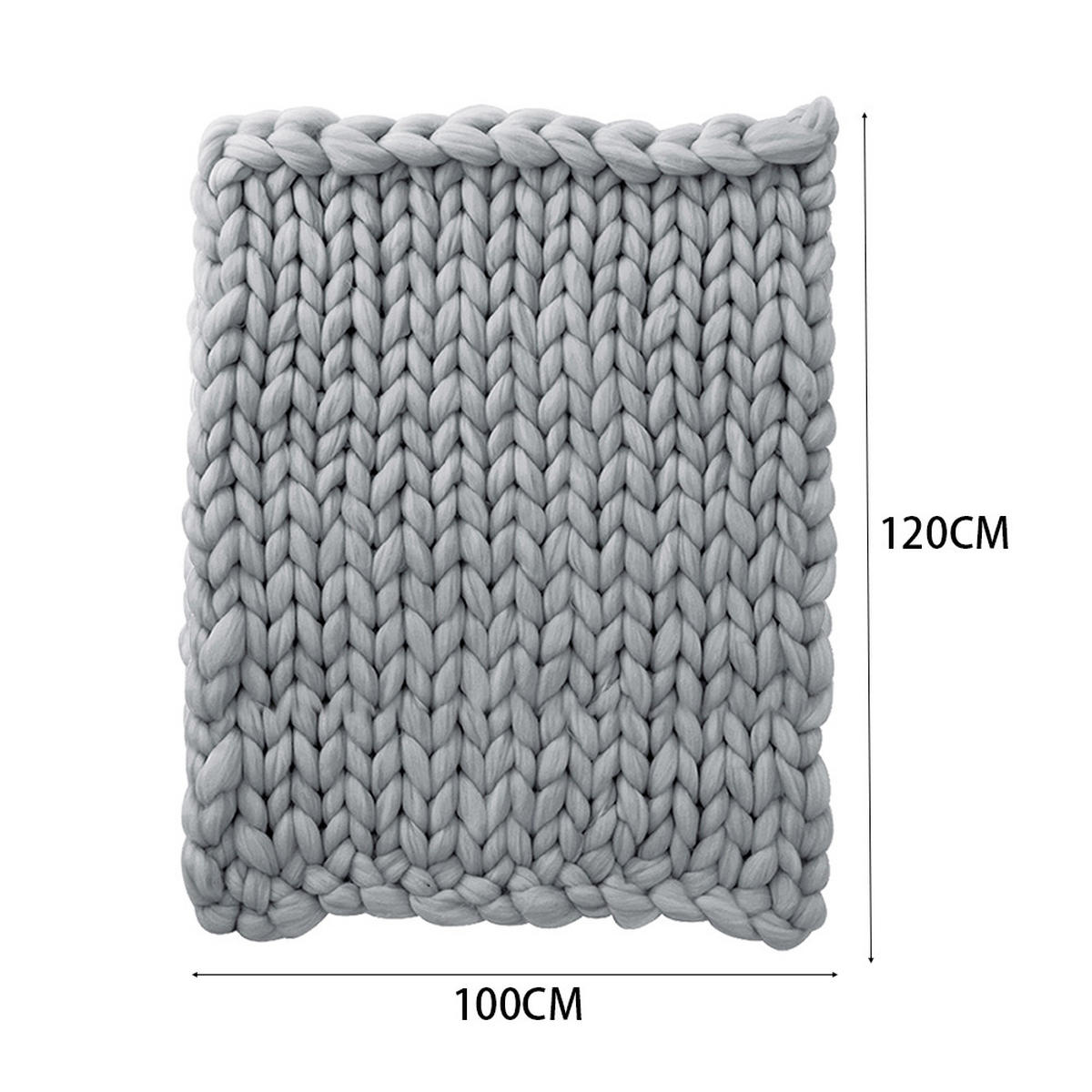 DECKE 100/120 cm Gestrick Polyester Grau - Grau, Textil (100/120cm) - Livingandhome