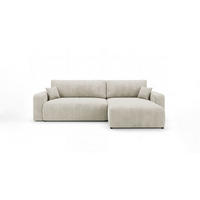 ECKSOFA BERLIN rechts weiß Cord Poso 100 - Schlaffunktion, Bettkasten - Weiß, Textil (285/184cm) - Cornero
