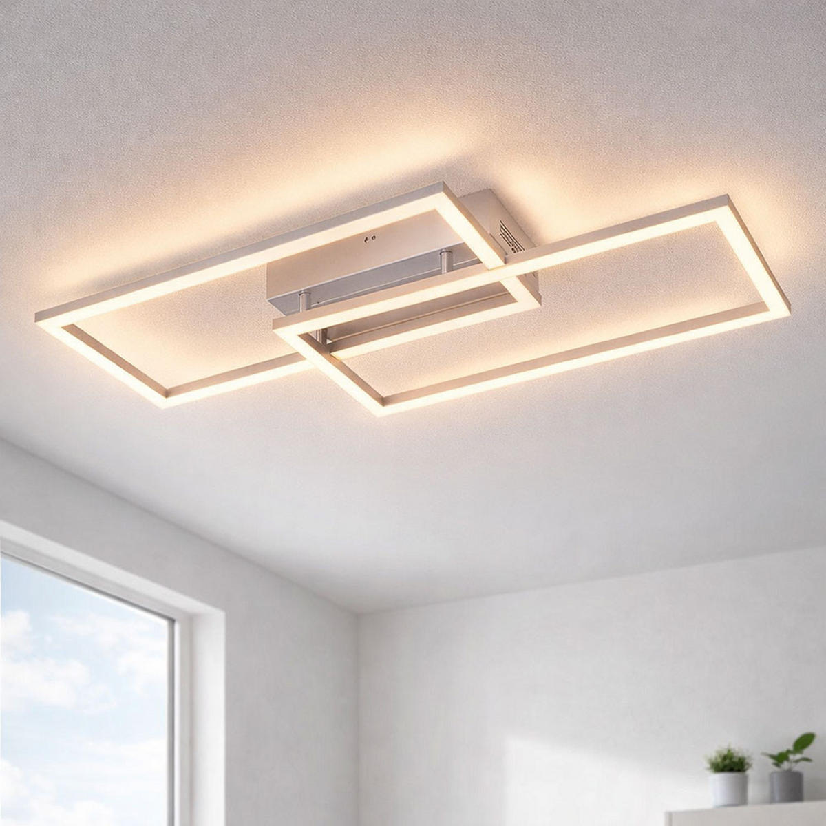 LED DECKENLEUCHTE Metall Opal Silber - Silberfarben, Metall (52/24.2/6.2cm)