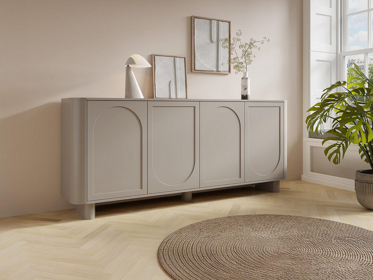 SIDEBOARD - 4 Türen - Taupe - BRISTANA - Braun, Holz (200/85/40cm) - Vente-Unique