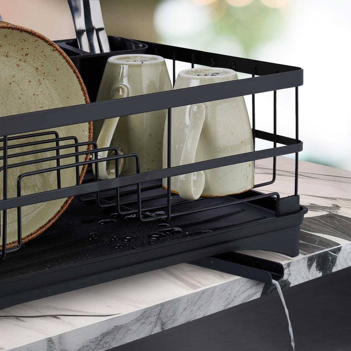 ABTROPFGESTELL - Schwarz, Kunststoff/Metall (42/18/30cm) - Relaxdays