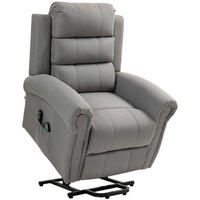 FERNSEHSESSEL elektrisch Aufstehhilfe Massage Heizfunktion - Grau, Textil (89/106/91cm) - Kaket