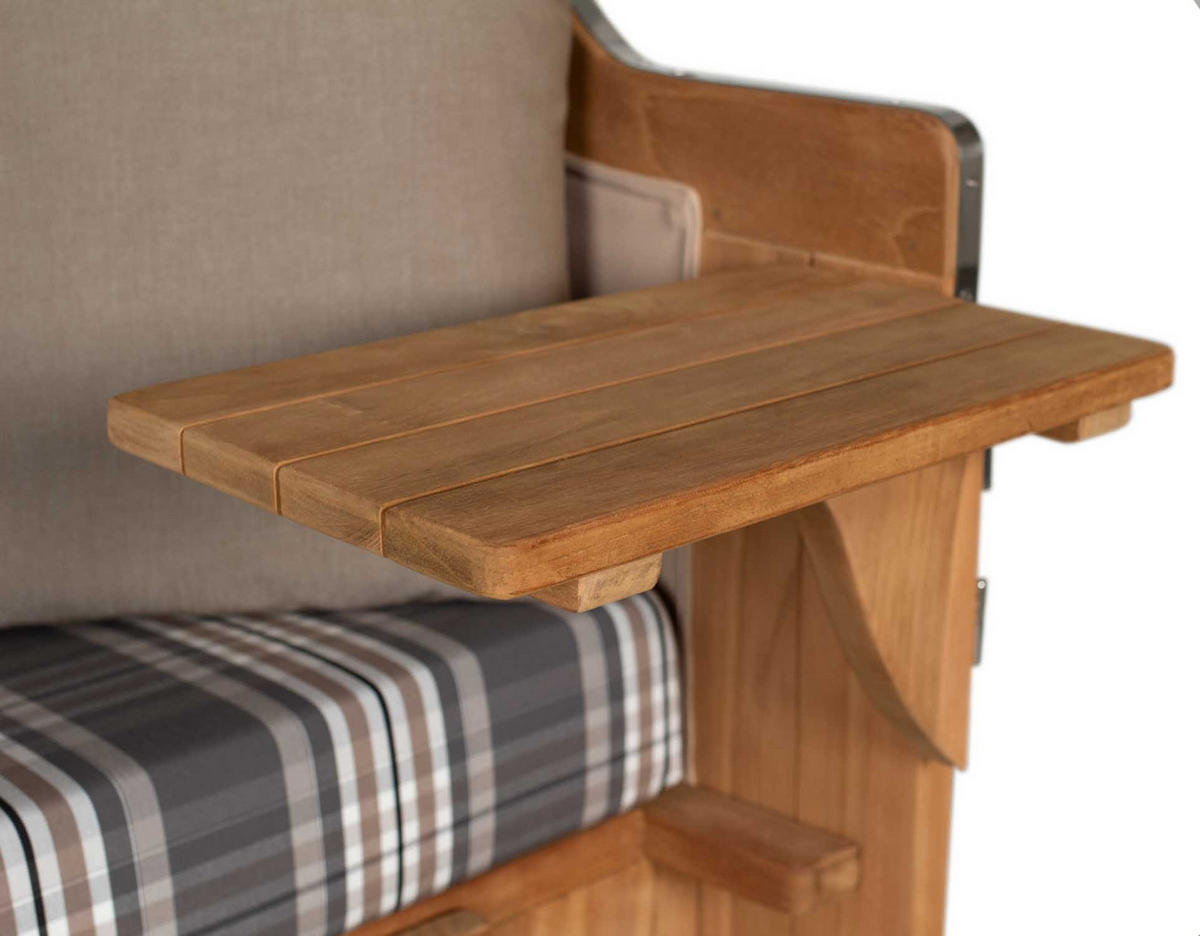 STRANDKORB XXL Düne Grande Teak Banana - Braun/Grau, Metall (142/170/95cm) - Mr. Deko