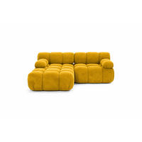 ECKSOFA L-form Mini Modular, Veloursstoff Salvador, Gelb, Links, Selia - Gelb, Holz (190/160cm) - Kaiser Möbel