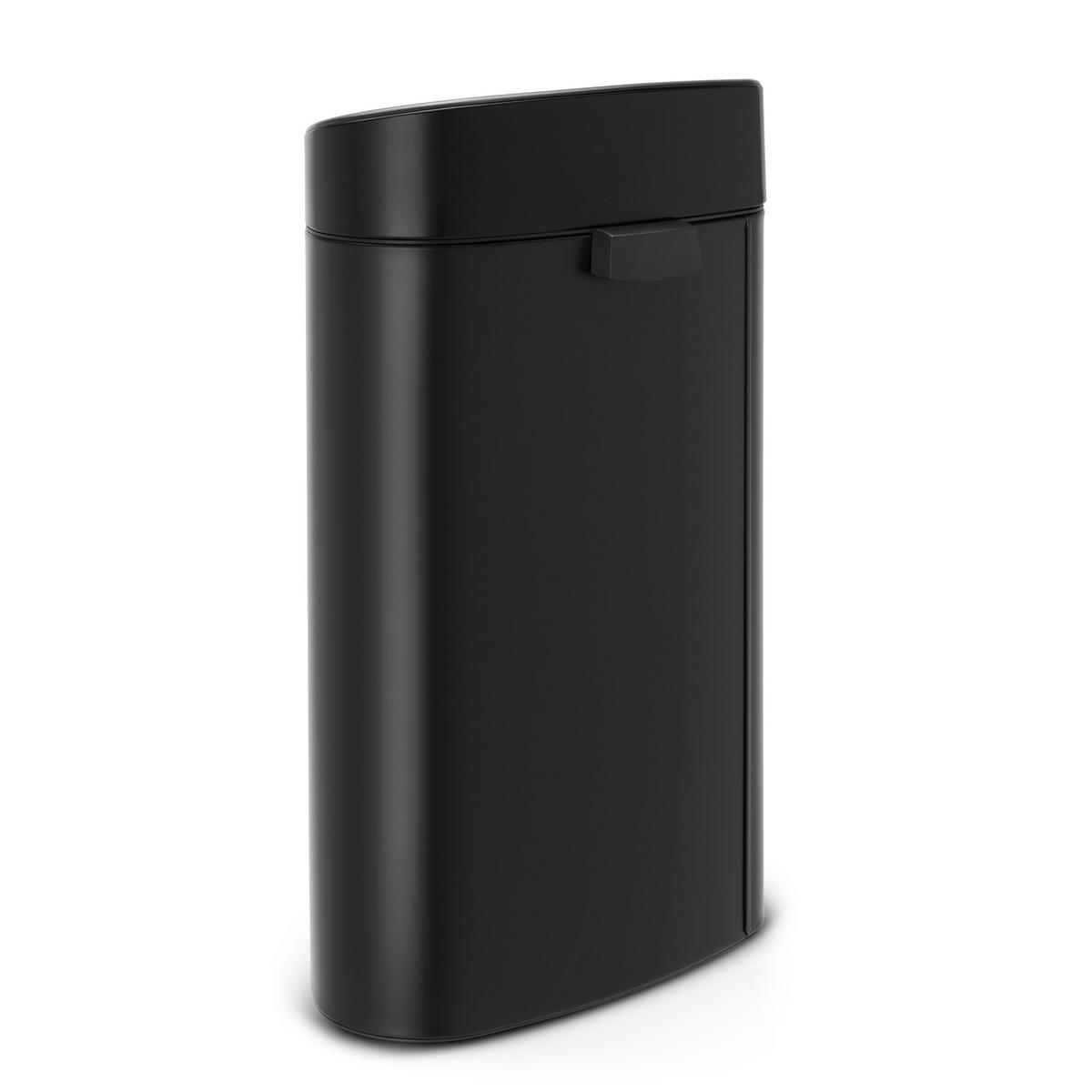 ABFALLBEHÄLTER Touch Bin mit Kunststoffeinsatz, Matt Black, 40 L - Schwarz, Metall (48.3/76.5/32.8cm) - Brabantia