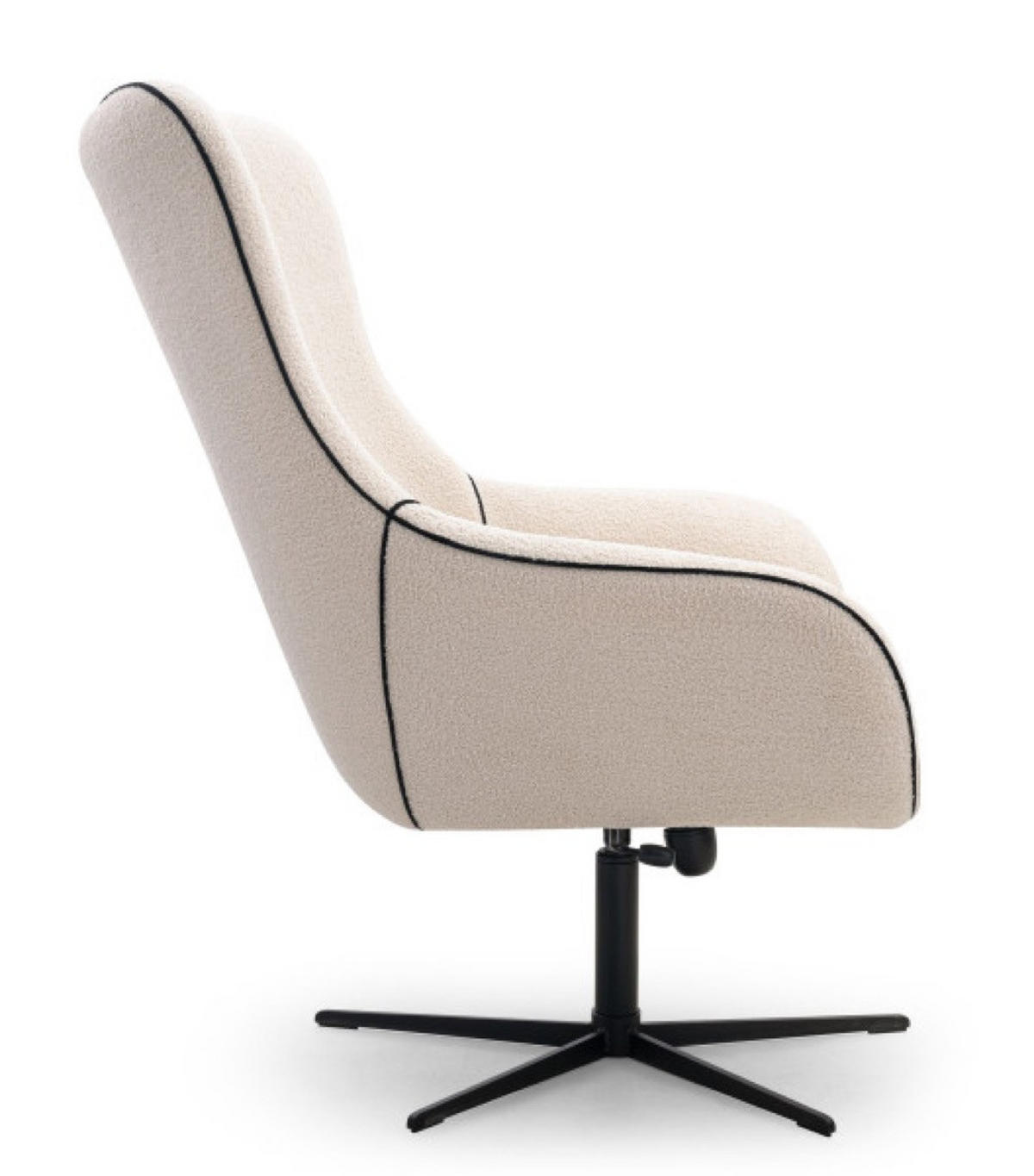 SESSEL Creme Lisa Drehbar Verstellbare Rückenlehne - Weiß, Textil (88/110/106cm) - Sepro Meble