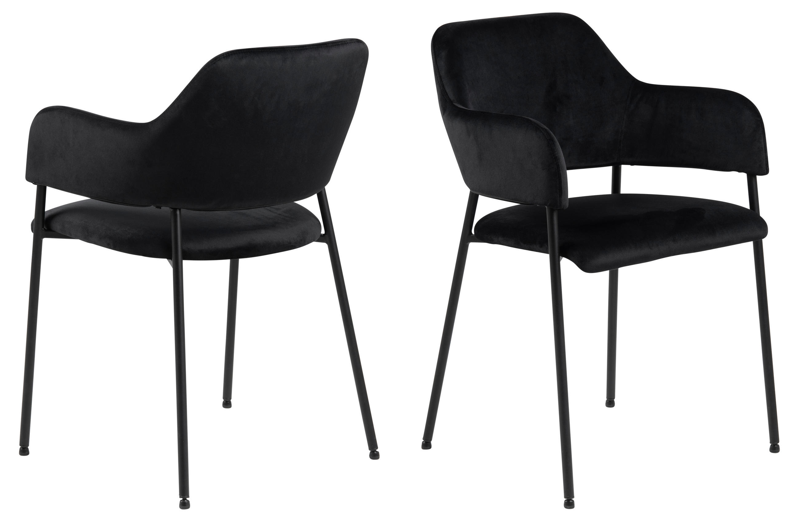 ARMLEHNSTUHL 2er-Set schwarz - Schwarz, Holzwerkstoff (54/82/55cm) - ebuy24