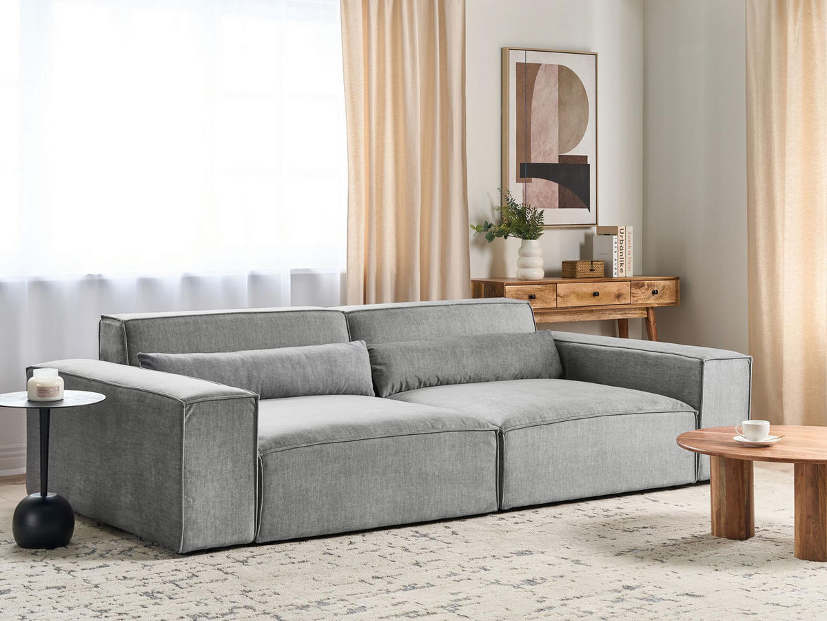 2-SITZER-SOFA grau Hellnar - Grau, Textil (262/70/126cm) - Beliani