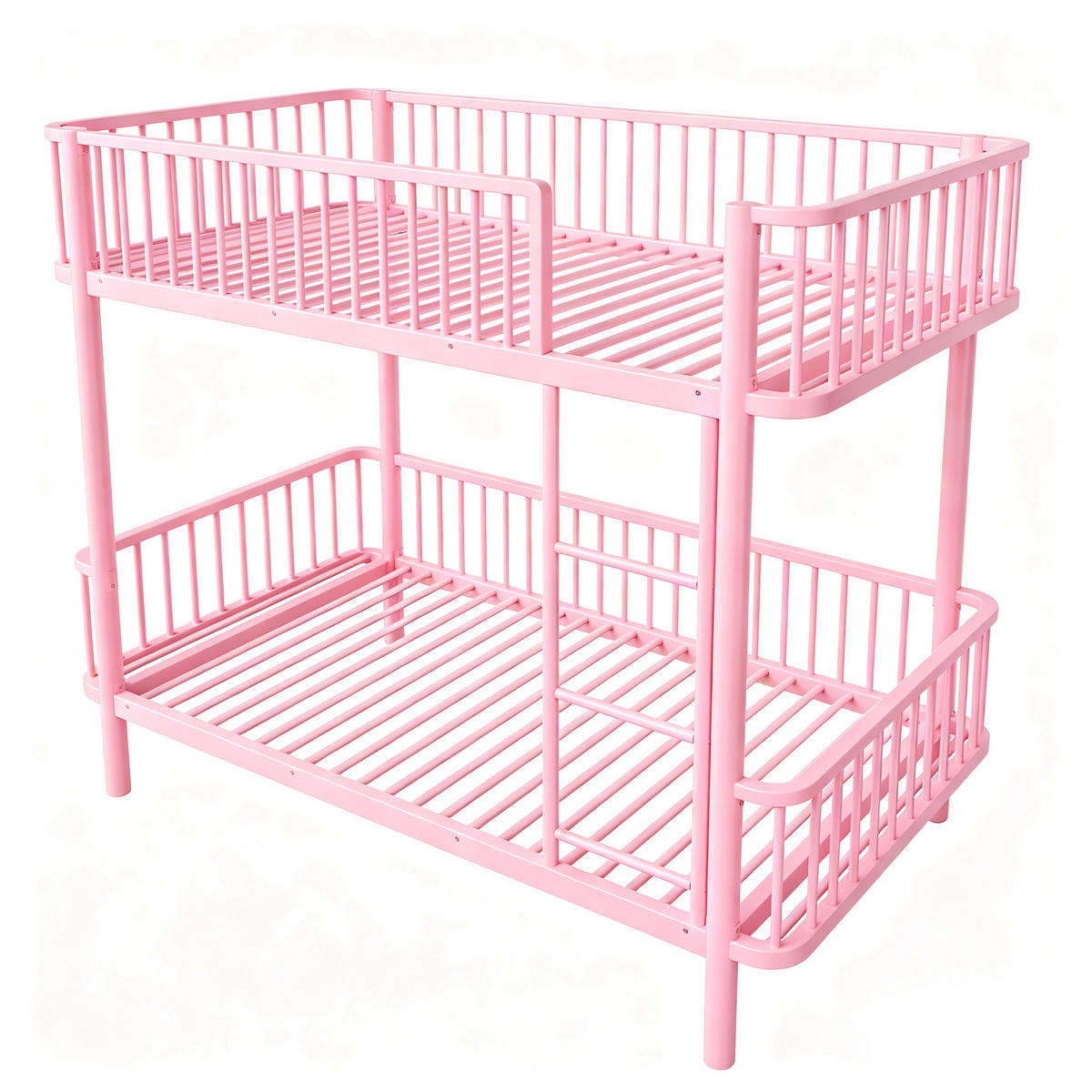 METALL-ETAGENBETT 90*200 mit Schutzgitter, Schwarz-Rosa - Pink, Metall (90/200cm) - FLIEKS