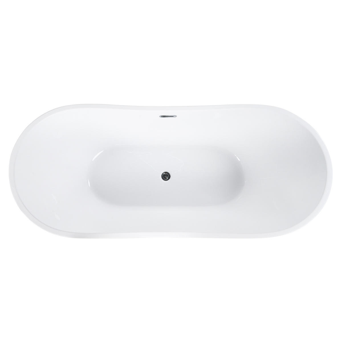 BADEWANNE FREISTEHEND 77x170x72 cm weiß Antigua - Weiß, Kunststoff (77/72/170cm) - Beliani