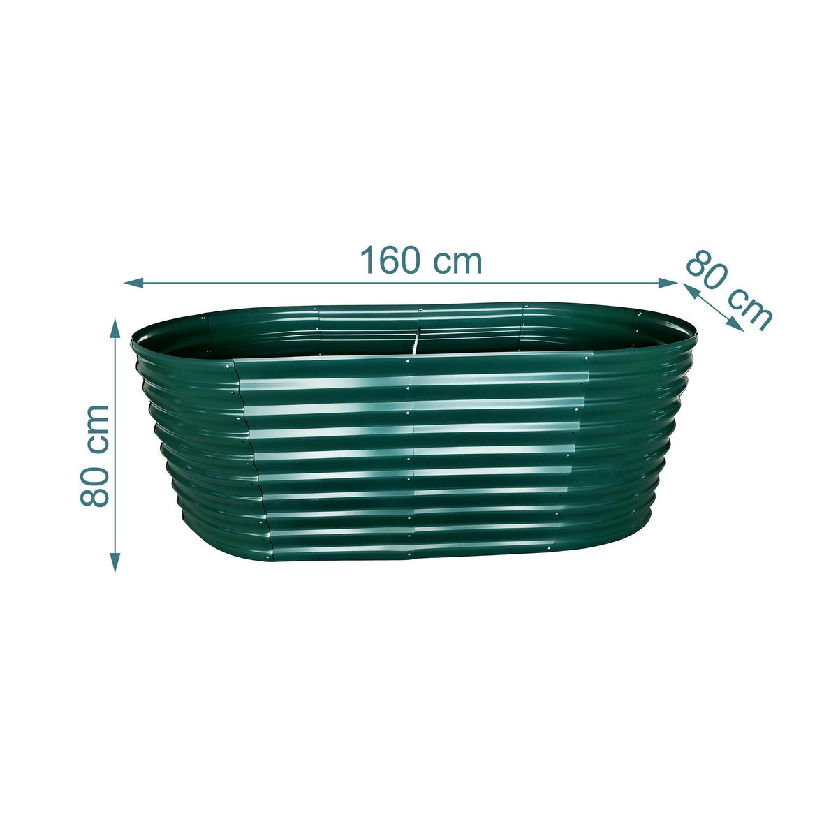 HOCHBEET - Grün, Metall (80/160/80cm) - Relaxdays