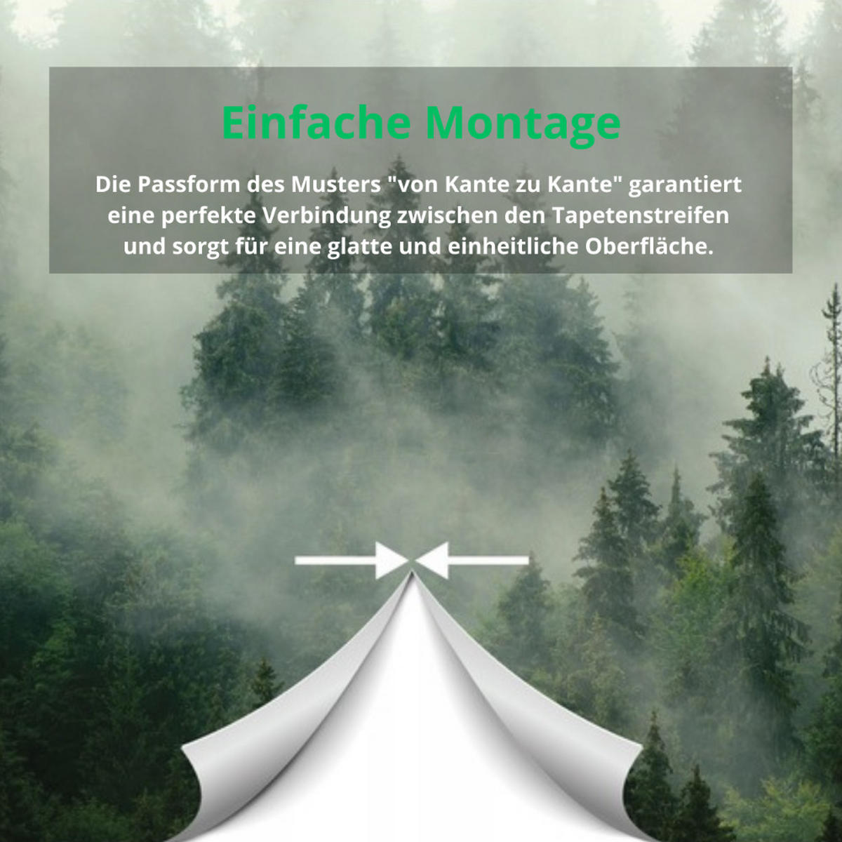 FOTOTAPETE Gebirge Nebel Grün 400x280 cm - Multicolor, Papier (400/280cm) - Wallarena
