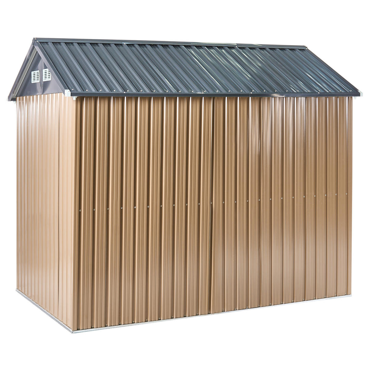 CASĂ PENTRU UNELTE 248 cm 161 cm maro Nocciano - maro/gri închis, metal (248/218/161cm) - Beliani