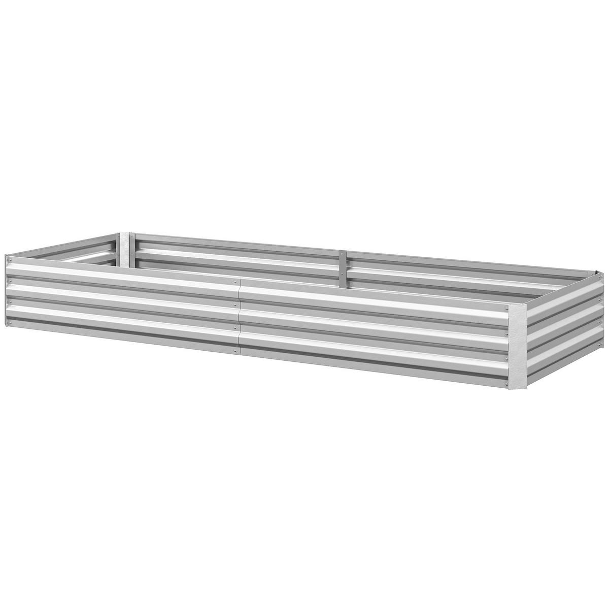 HOCHBEET DE-12239 rechteckig 241/90/30 cm aus Wellblech Silber - Silberfarben, Metall (241/30/905cm) - ComfortXL