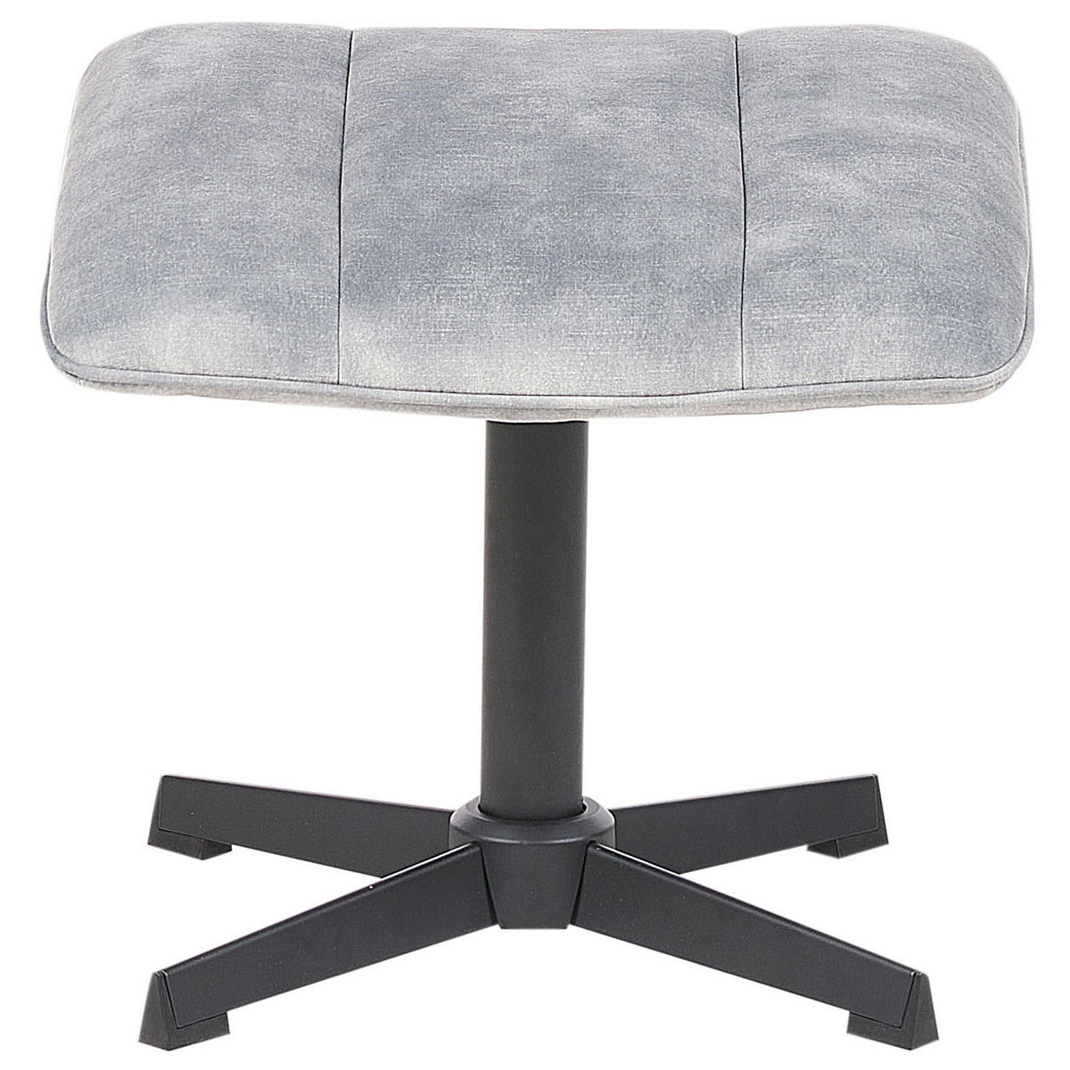 STUHL mit Fußhocker Hellgrau Lia - Schwarz/Grau, Textil (71/79/80cm) - Beliani