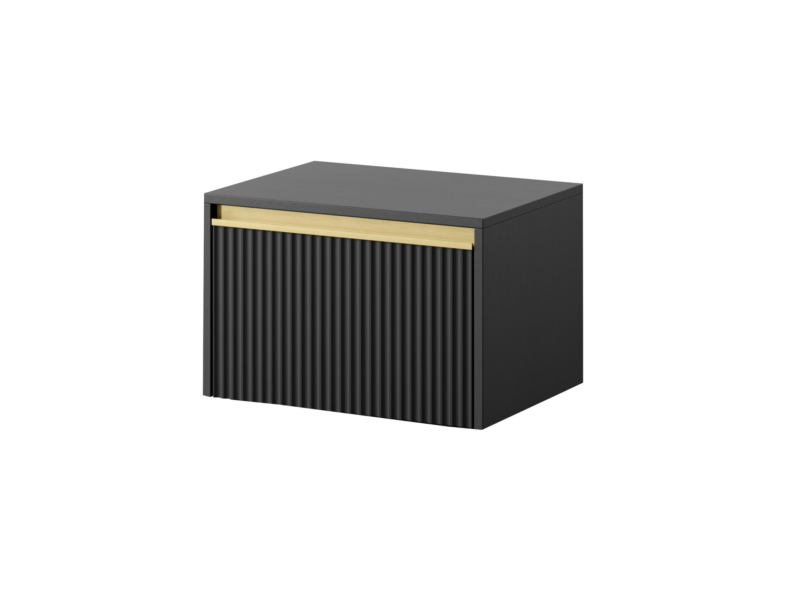 NACHTTISCH - Hängender Nachttisch Delu S54 - Schwarz - Schwarz, Holzwerkstoff (54/42/39cm) - Möblo