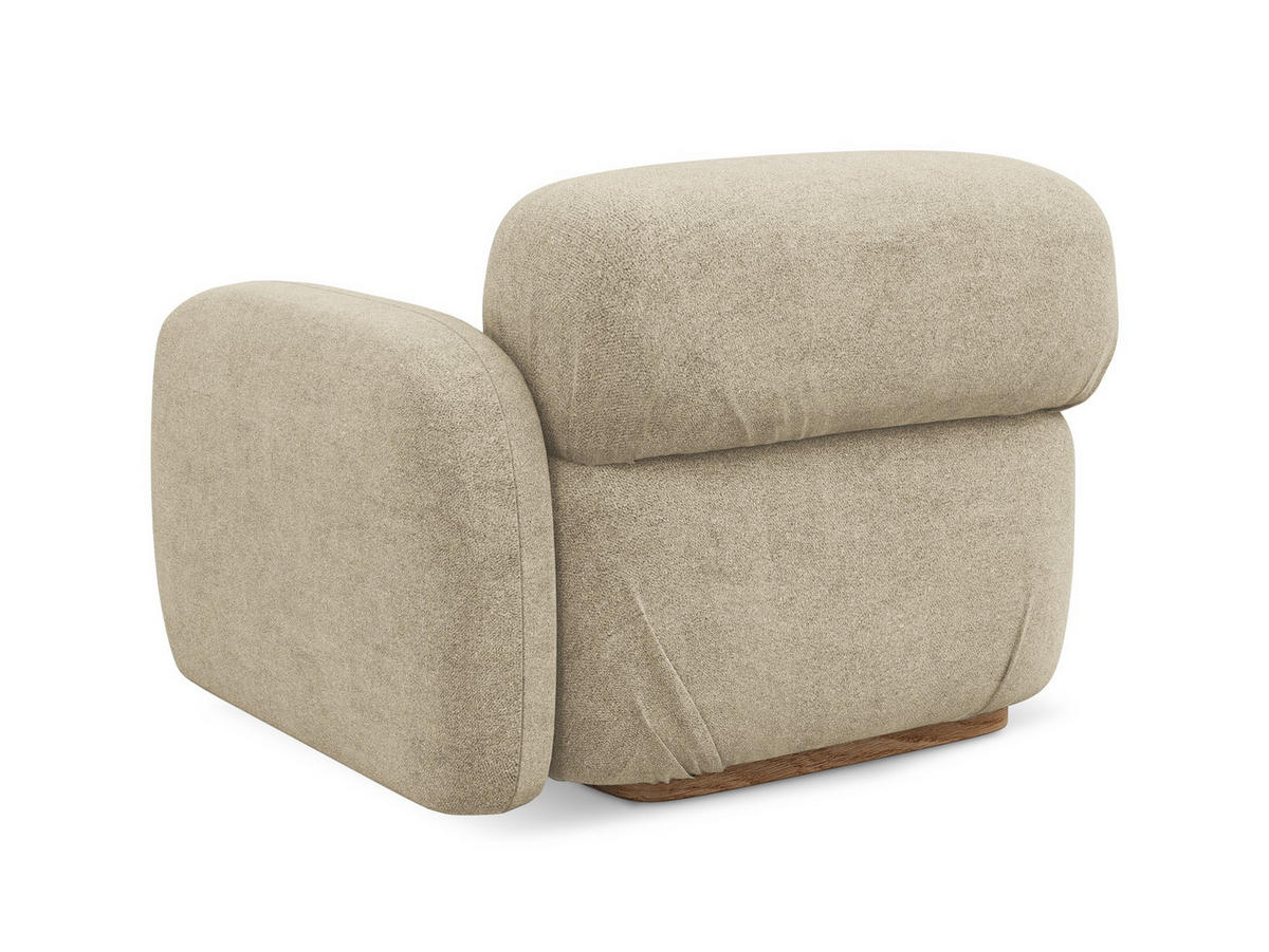 SOFAELEMENT Rechts Bouclé Stoff Beige - Beige/Braun, Holz/Textil (95/73/95cm) - Makamii