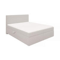 BOXBETT Roma 160/200 cm Hellgrau Plüschcord - Hellgrau/Schwarz, Holz/Kunststoff (160/200cm) - S-Style Möbel