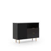 KOMMODE Nubia K1D2S Schwarz - Goldfarben/Schwarz, Holzwerkstoff/Metall (107/80/41cm) - Ravio