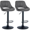 BARHOCKER 2er Set Lederlook grau - Grau, Textil (47/85/48cm) - CLP