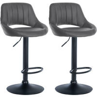 BARHOCKER 2er Set Lederlook grau - Grau, Textil (47/85/48cm) - CLP