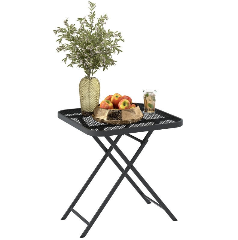 LOUNGETISCH 70/70/72 cm Schwarz aus Stahl klappbar - Schwarz, Metall (70/70/72cm) - OKMYHOME