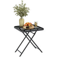 LOUNGETISCH 70/70/72 cm Schwarz aus Stahl klappbar - Schwarz, Metall (70/70/72cm) - OKMYHOME